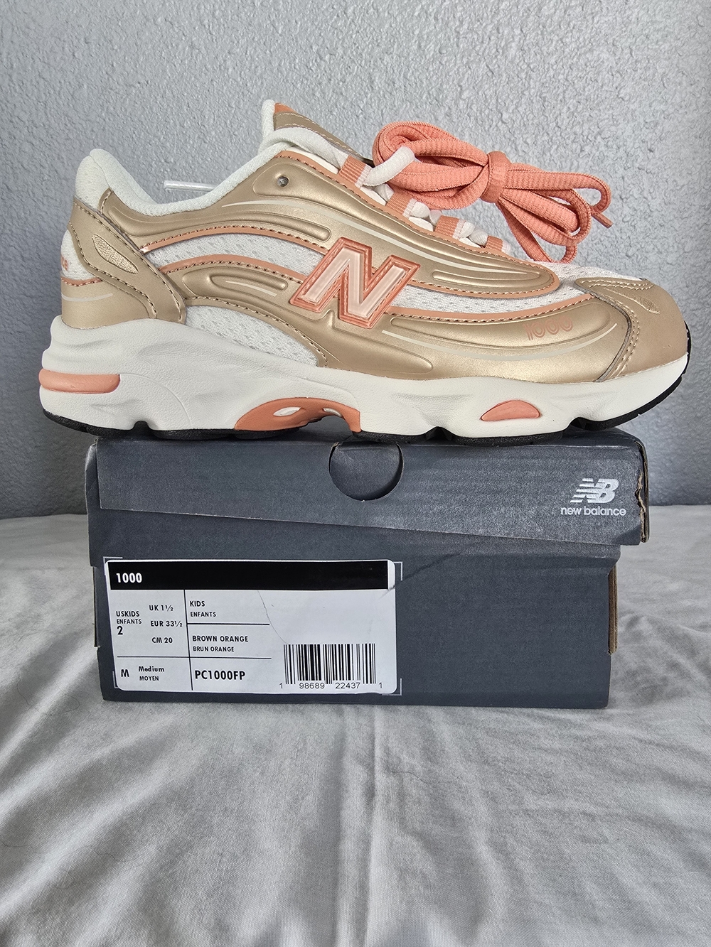 New Balance 1000 Metallic Brown & Orange Sneakers